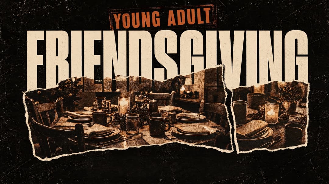 Young Adult Friendsgiving church graphic