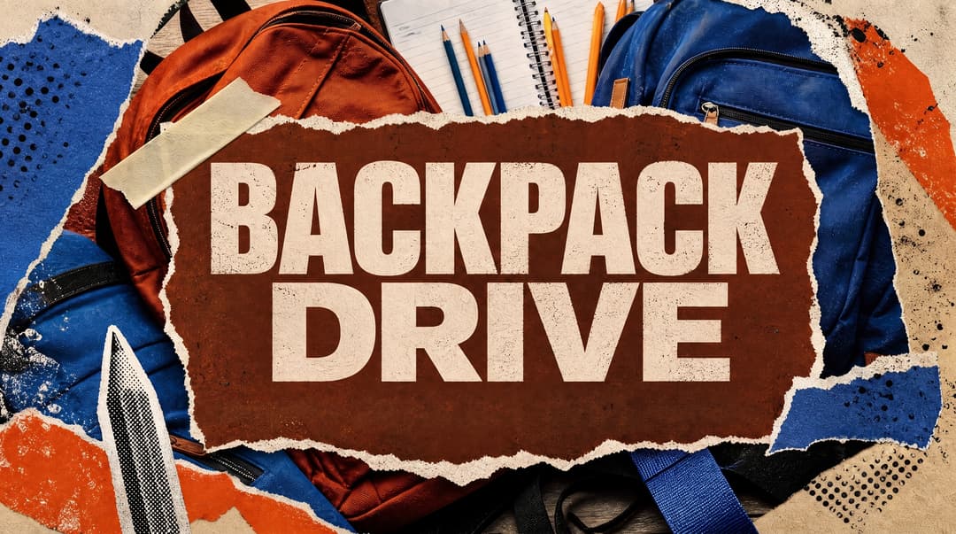 Backpack Drive church graphic