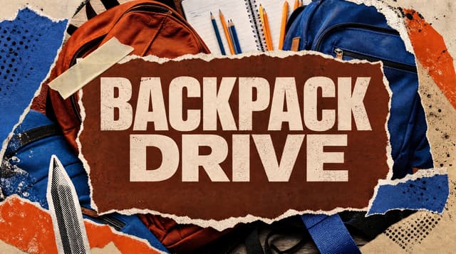 Backpack Drive church graphic