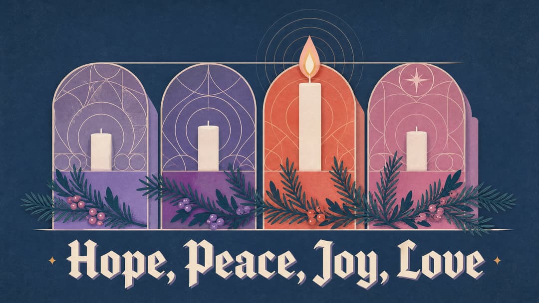 Hope, Peace, Joy, Love church graphic